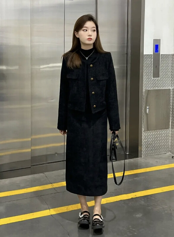 Autumn is new! [JH] Net red Xiaoxiang coat + slim skirt suit 43039# PCZ