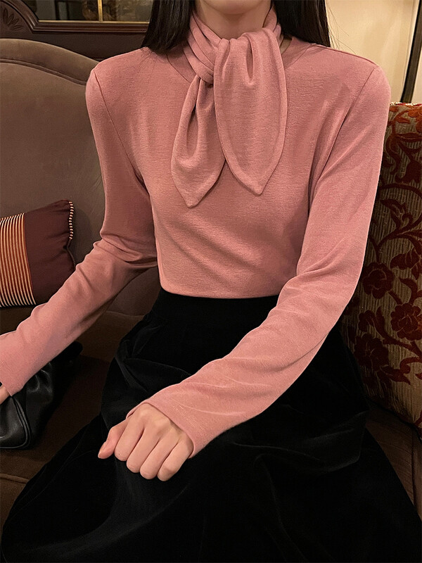 Autumn is new! [NEW OPEN] Korean style slimming pullover bottoming shirt CY80370# ZXX