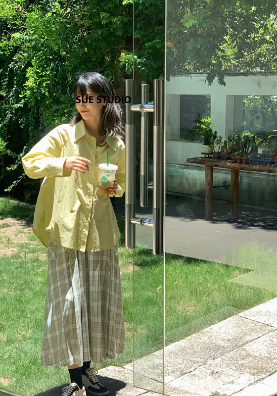 Original price 55.27! New in early autumn! [SUE STUDIO] Fashion plaid mid-length skirt 22238# ZJY