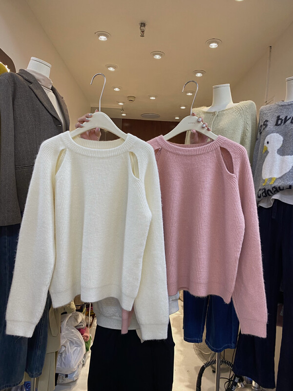 【LOVELY/SHMILY】Round Neck Design Pullover Knit Sweater Sweater M0862