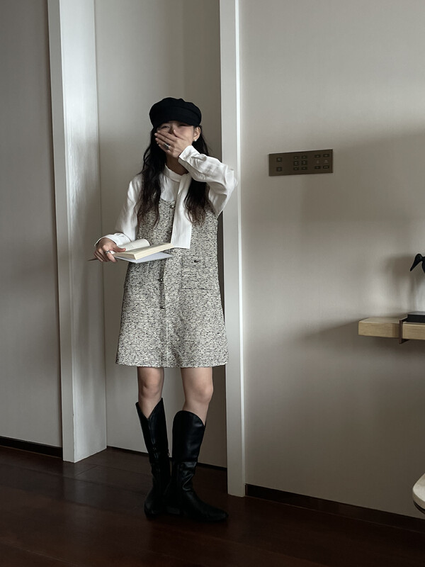 New in autumn!【TN】Small fragrant fabric short suspender dress 8113# CLS