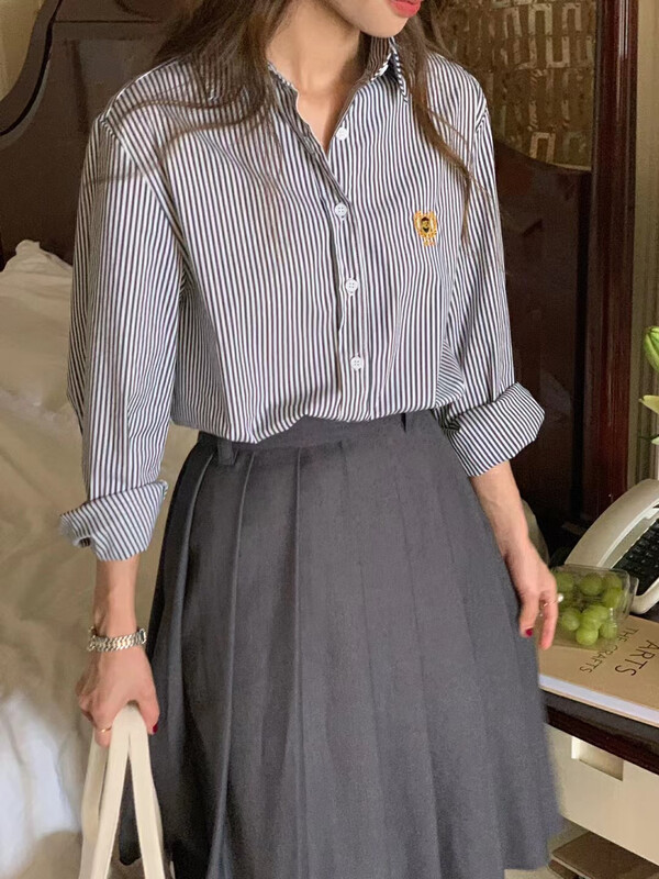 【LOVELY/SHMILY】Temperament Korean college style badge shirt shirt S2203# FHX