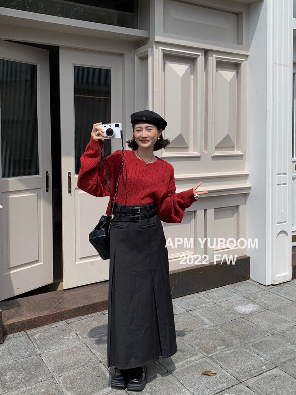 Autumn is new! [APM YUROOM] Korean version of high waist temperament suit skirt (with belt) 9100# LSL
