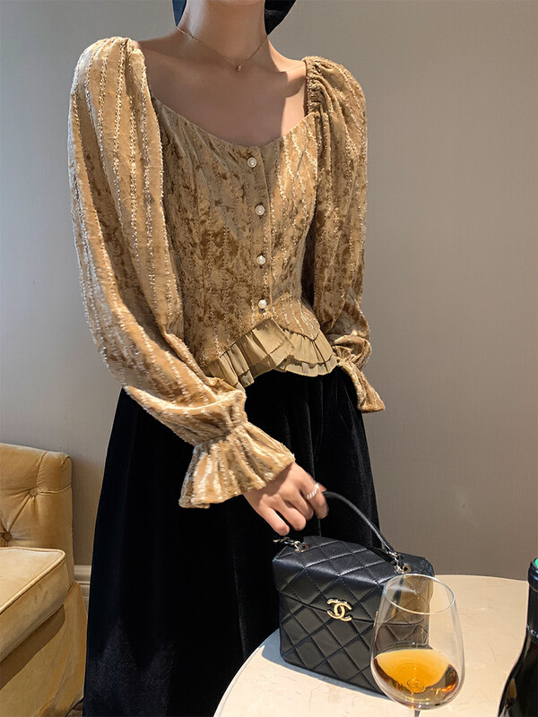 Autumn is new!【NEW OPEN】Fashion square collar small design shirt CY80326# ZXX