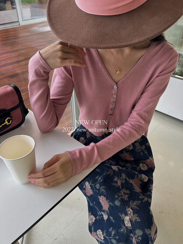 New in early autumn!  【NEW OPEN】Casual and simple v-neck short knitted cardigan GY80105# ZXX