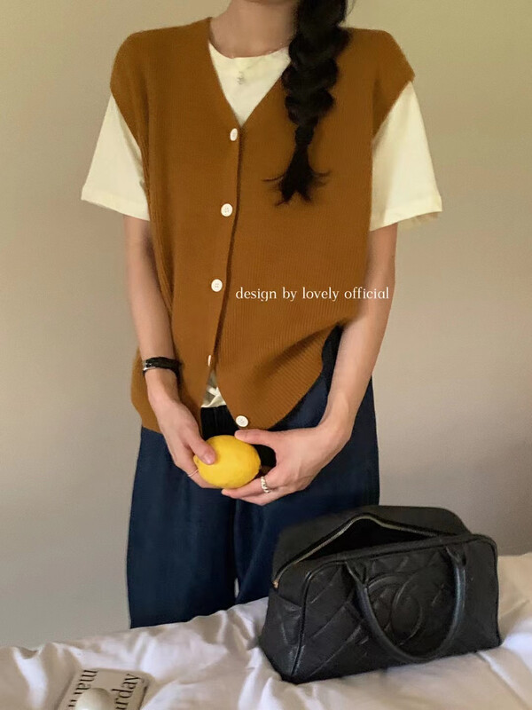 [LOVELY] High proportion of raccoon hair loose Korean cardigan vest vest M0673