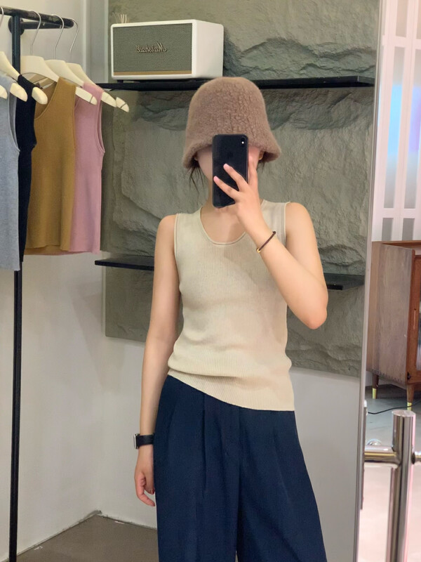 【LOVELY】Solid color basic all-match knitted vest suspenders M0670
