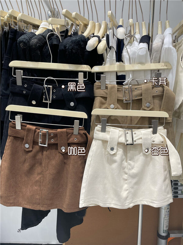 New in autumn!【JULIA】High waist solid color all-match short culottes (with belt) 891# PCZ