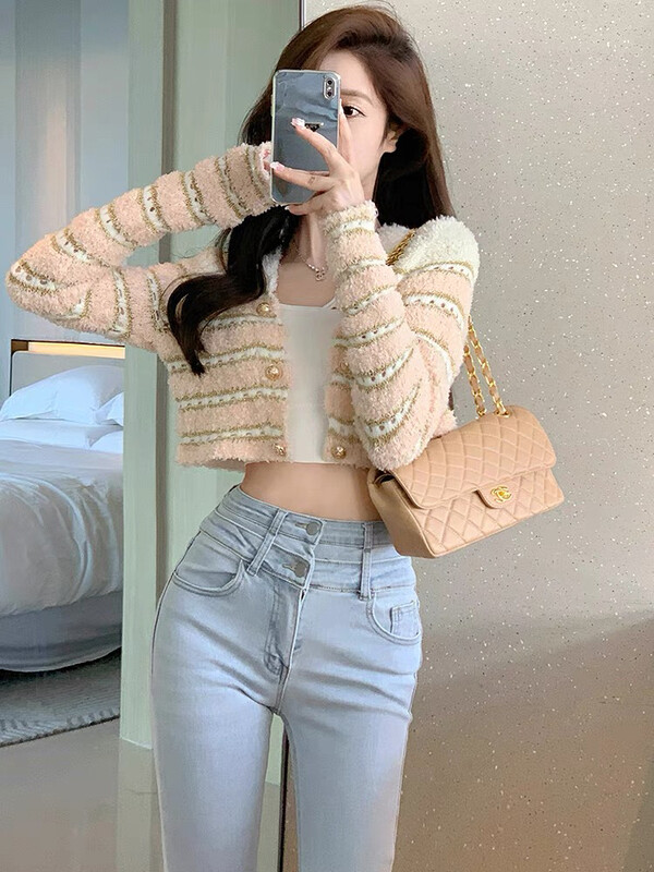 Autumn is new! [Amanda] Gentle color matching small fragrance warm sweater (only sells warm sweaters) 5196# PCZ