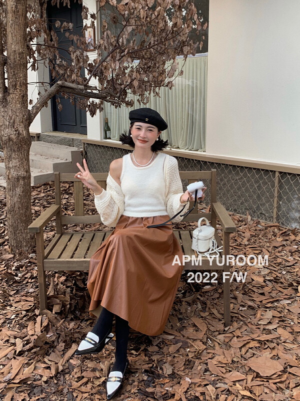 APMYUROOM【APM YUROOM】Korean version all-match temperament hollow knitted cardigan 22306# LSL
