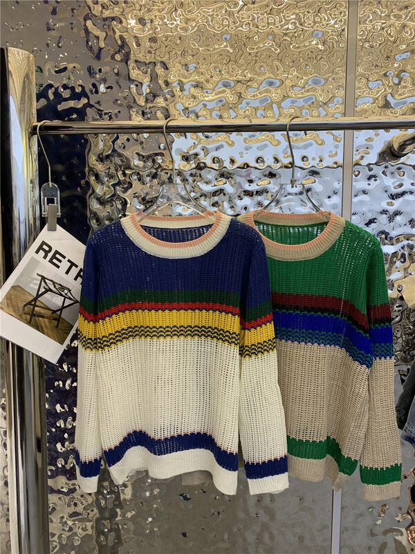 New in early autumn! [Yairou] Round neck color-blocking personalized sweater 2229# GYJ
