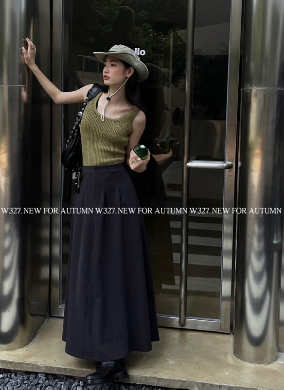 【W327.】Korean version of early autumn irregular slit knitted vest/sling 0301# CQW
