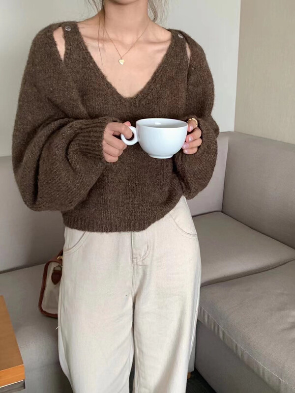 [LOVELY/SHMILY] Chic design two-piece knitted sweater suit M0817