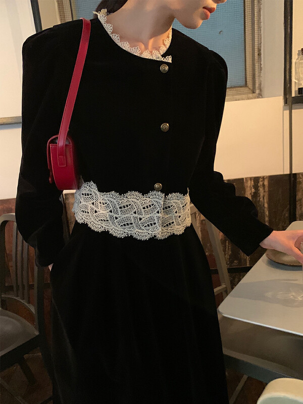 New in autumn!【NEW OPEN】French retro lace stitching long-sleeved short jacket JW80353# ZXX