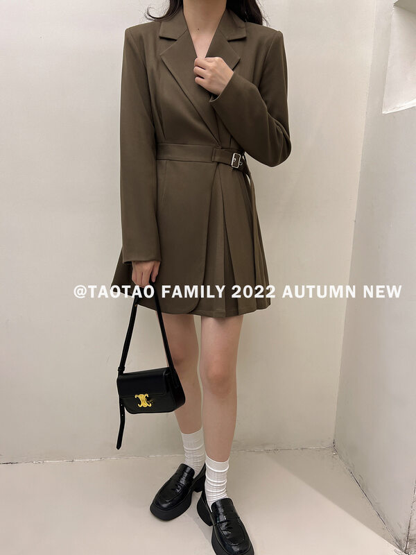 New in autumn!【TAOTAO FAMILY】Commuter fashion retro slim dress 3895# LSL