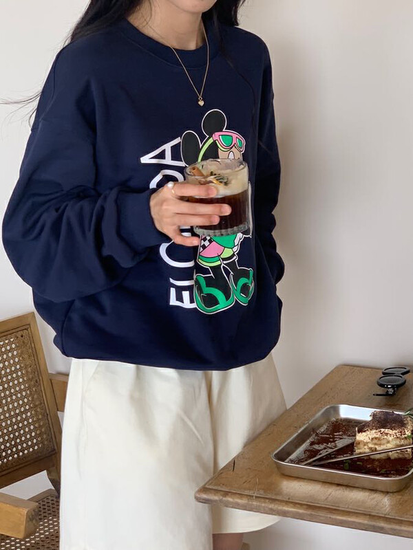 Original price 66.55! [LOVELY/SHMILY] Loose all-match casual Mickey cartoon pullover sweater Z1399# FHX