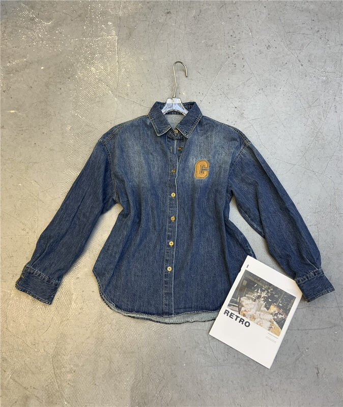New in autumn! [Yayiro] Korean version of loose denim letter C shirt 2927# GYJ