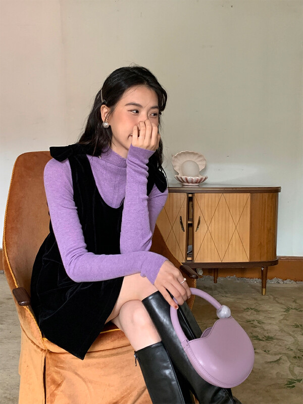 【NEW OPEN】Women's Autumn Simple Slim Fit Slim Long Sleeve Knitted Turtleneck Bottoming Warm Sweater CW80155# ZXX