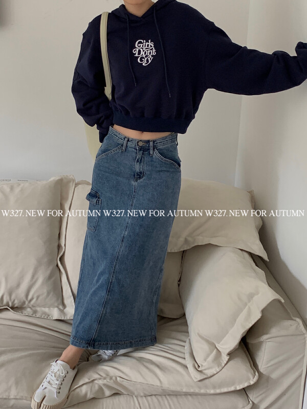 【W327.】Early autumn Korean style embroidered alphabet short hooded sweater 57071# CQW
