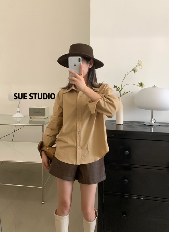 【SUE STUDIO】Colorful Simple Loose Versatile Shirt 98063# ZJY
