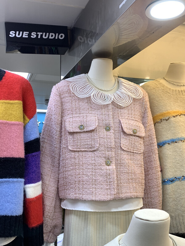 New in autumn! [SUE STUDIO] Fashionable puff sleeves small fragrance short coat N11102# ZJY