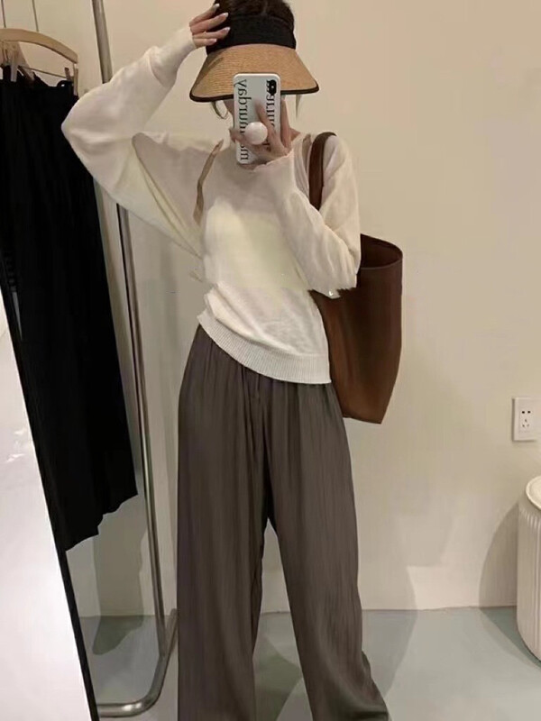 【RS】Vest Solid Color Knit Cardigan + Versatile Vest Suit M2110# FHX