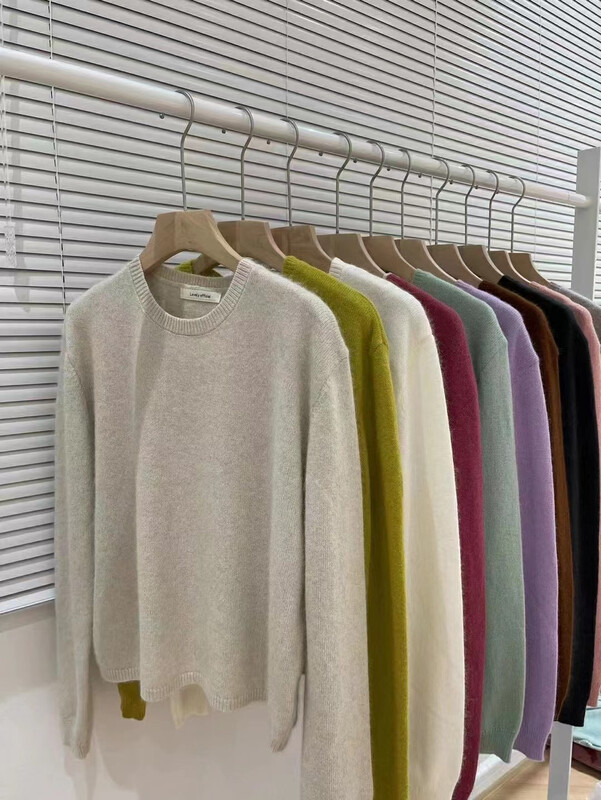 【LOVELY/SHMILY】Simple oblique cuff design 10 color warm sweater M0790# FHX