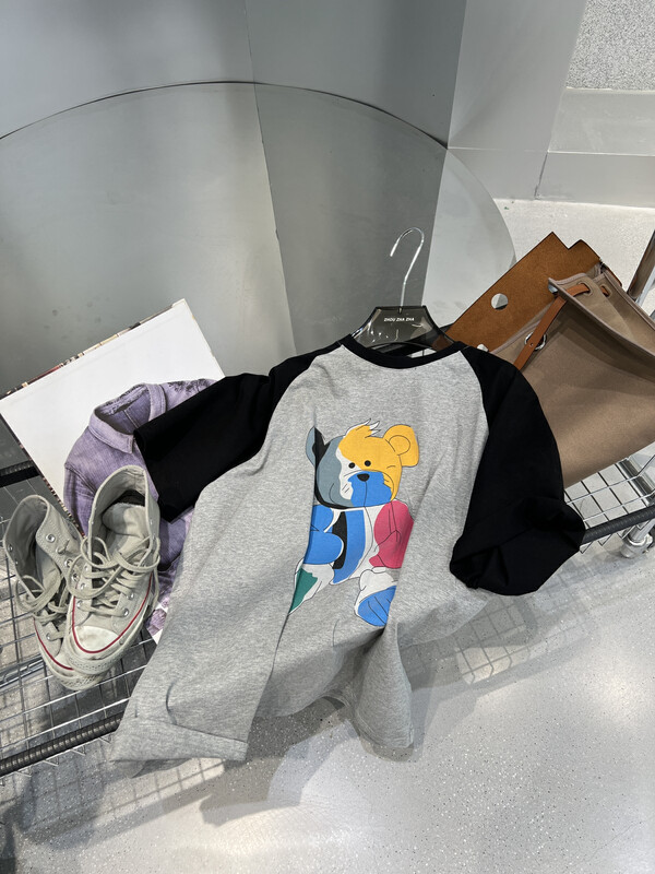 【BOBO1972】High Quality Washed Cartoon T Short Sleeve T-Shirt Only T221320
