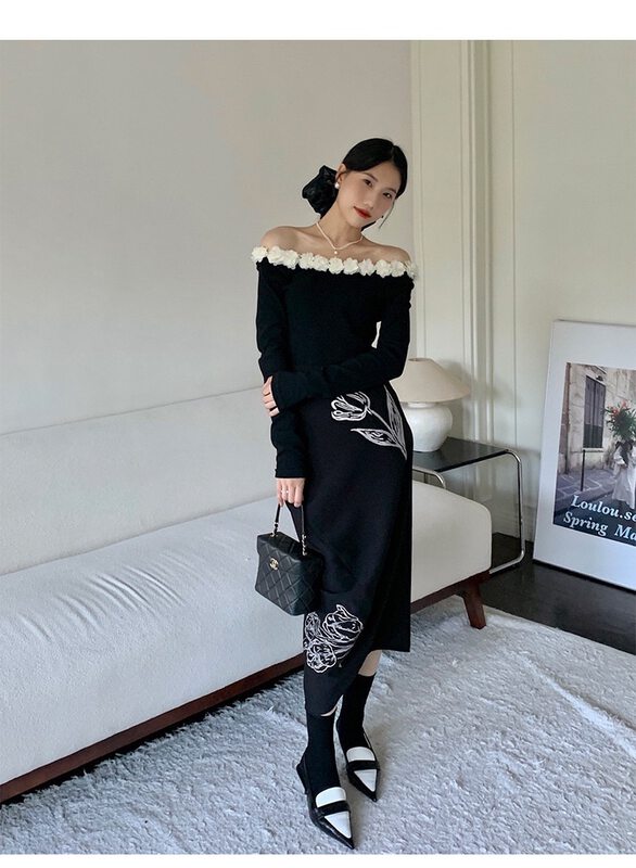 Autumn is new!【NEW OPEN】Chinese-style back mid-slit high waist bag hip skirt CQ80073# ZXX