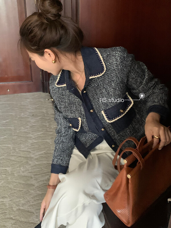 New in autumn! [RS] Small fragrance stitching design short coat KL0036# FHX