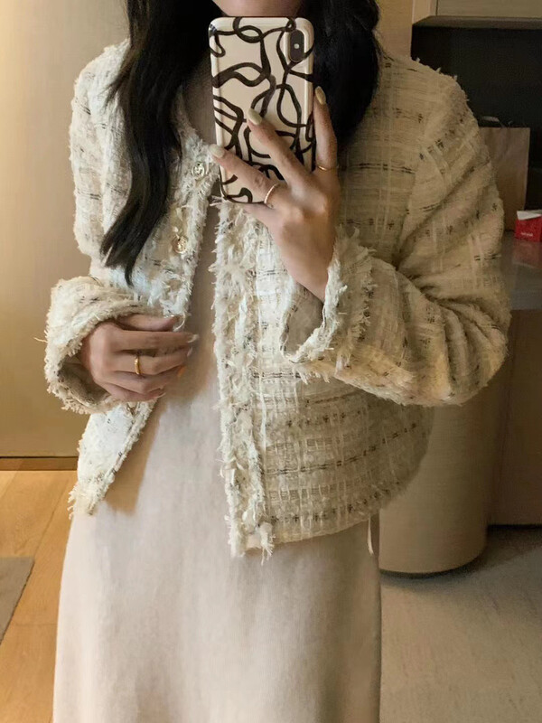 Autumn is new! [RS] Temperament celebrity tweed small fragrant short coat KL0039# FHX