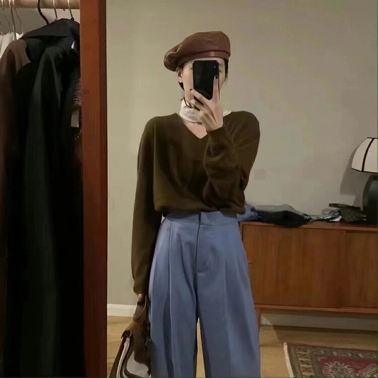 [LOVELY/SHMILY] Korean style simple basic raccoon long-sleeved sweater sweater M0759