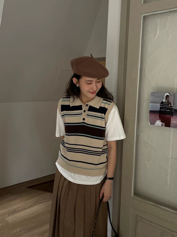 New in autumn! [TN] Age-reducing striped fashion warm sweater 9211# CLS