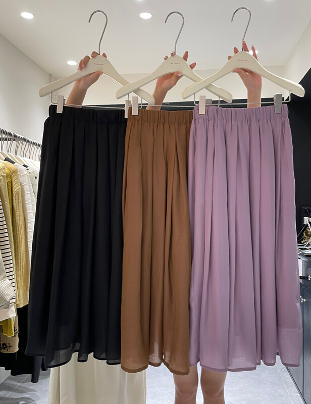 New in autumn! [RS] Tencel pleated elastic and slim skirt RS2619# FHX