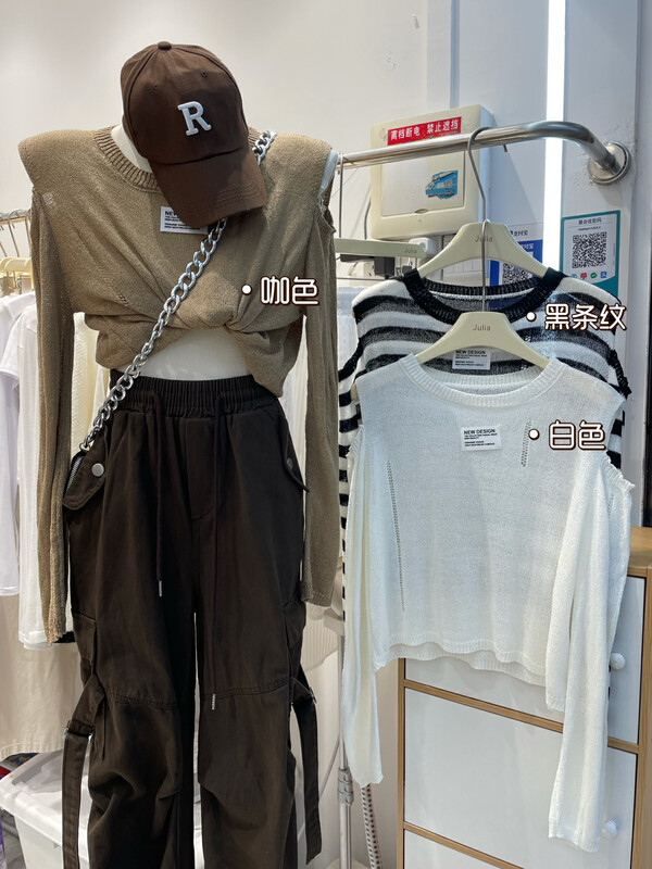 New in early autumn! [JULIA] Off-the-shoulder design retro long-sleeved T-shirt YS1-2011# PCZ