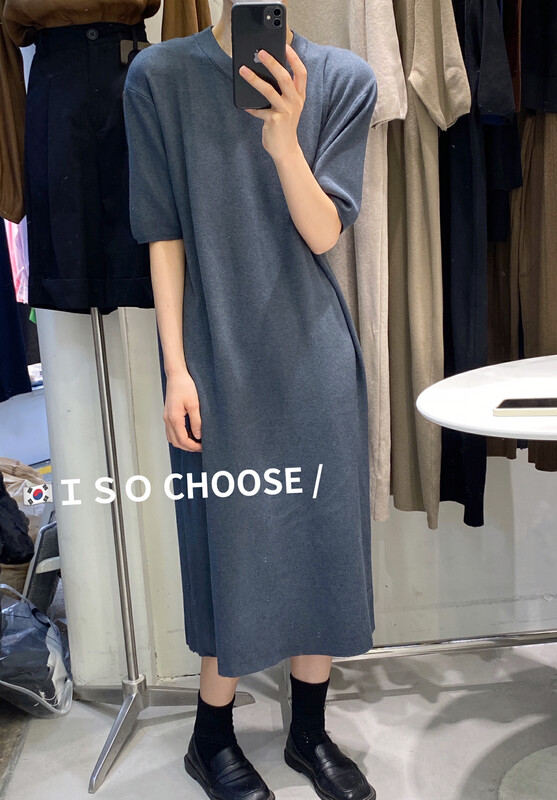 New in early autumn! [ISO Korean series] Korean version of the round neck all-match thin loose dress 616# HJY