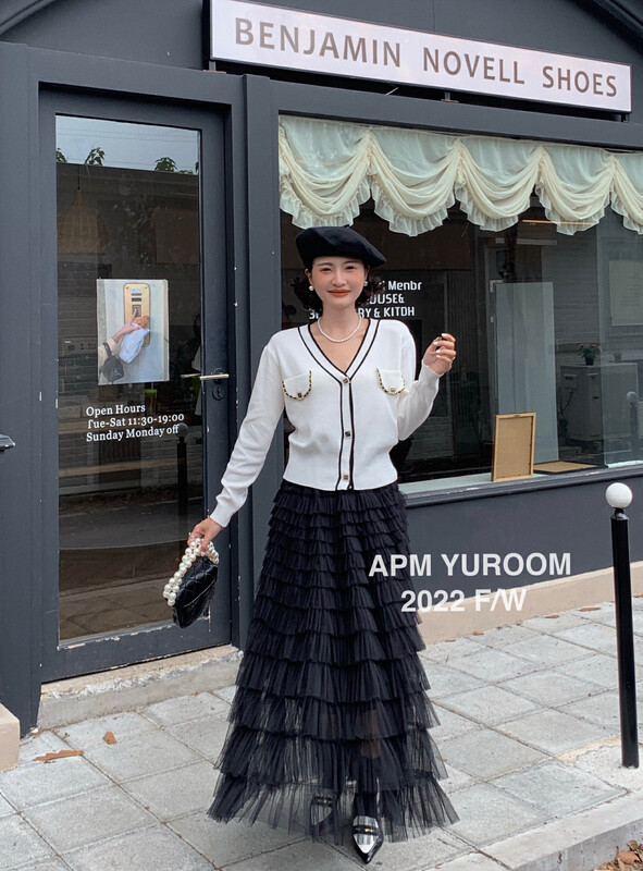 Autumn is new!【APM YUROOM】Temperament high waist cake mesh skirt 9081# LSL