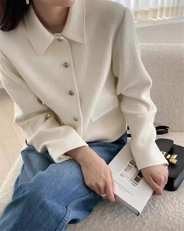 Autumn is new! [TN] buttoned long-sleeved all-match small fragrance short jacket (including 30% wool) 1302# CLS