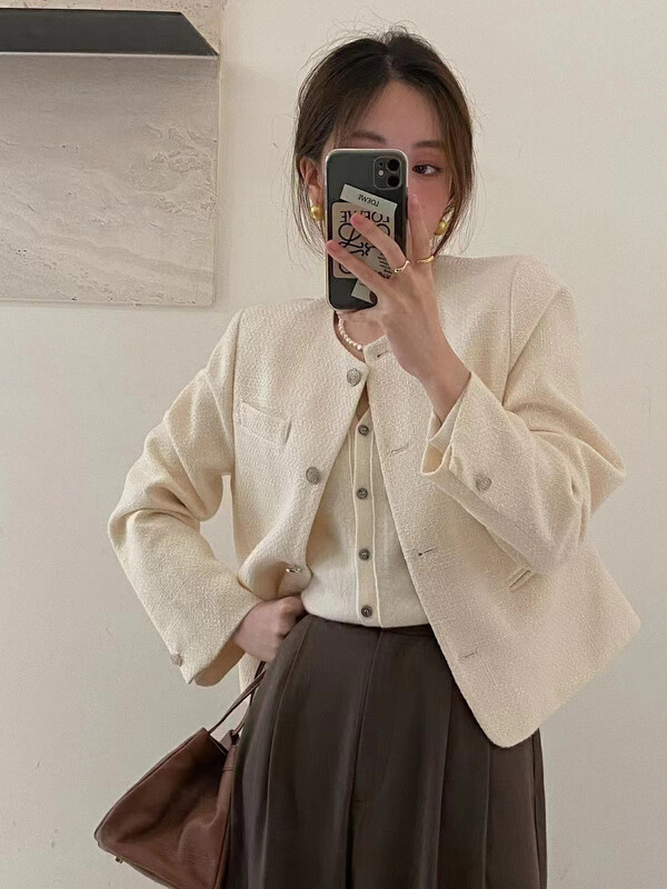 Autumn is new! [RS] Korean style temperament single-breasted Xiaoxiang short coat RS2953# FHX