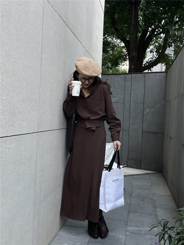 New in autumn! [TN] Simple, slim and versatile A-line skirt (sell skirt only) 8119-1# CLS