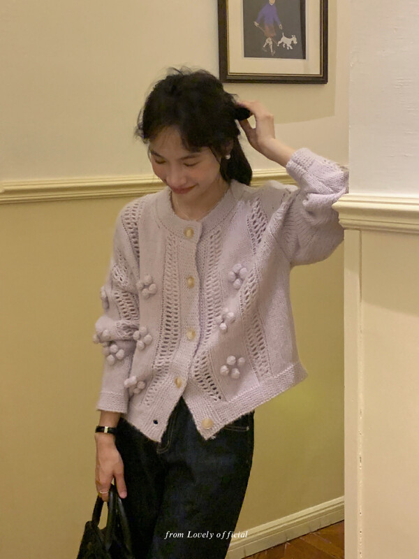 【LOVELY/SHMILY】Tuileries Garden Temperament Ball Sweater Cardigan Warm Sweater M0713# FHX