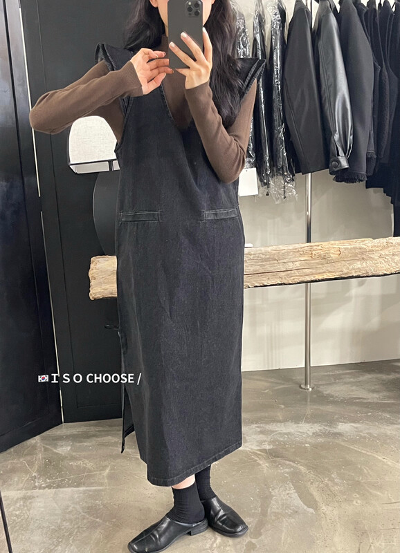 New in autumn! [ISO Korean] Fashion V-neck gentle denim dress 66585# HJY