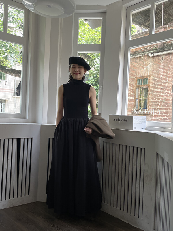 New in autumn! [TN] Advanced minimalist waist vest dress 8146# CLS