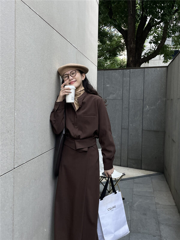 Autumn is new! [TN] Minimalist temperament all-match long-sleeved shirt (only selling shirts) 8119# CLS