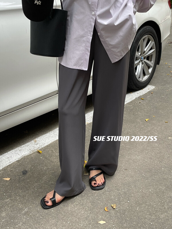 New in early spring! [SUE STUDIO] elastic waist high waist wide leg casual pants N99956t# ZJY