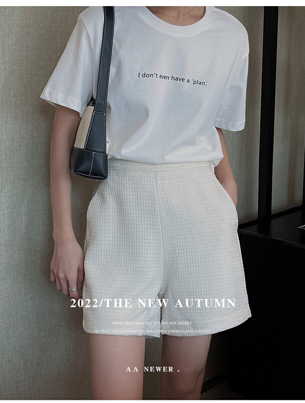 New in early autumn! [THE MIND] Woven waffle all-match casual shorts 61050-1# JHY