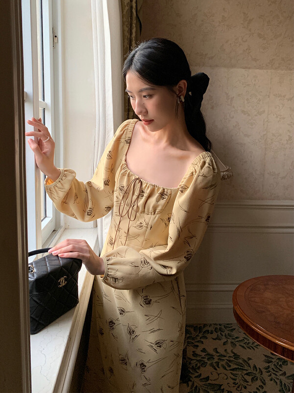 Original price 108.99! New for autumn!【NEW OPEN】Fashion slimming waist print dress XL80178# ZXX