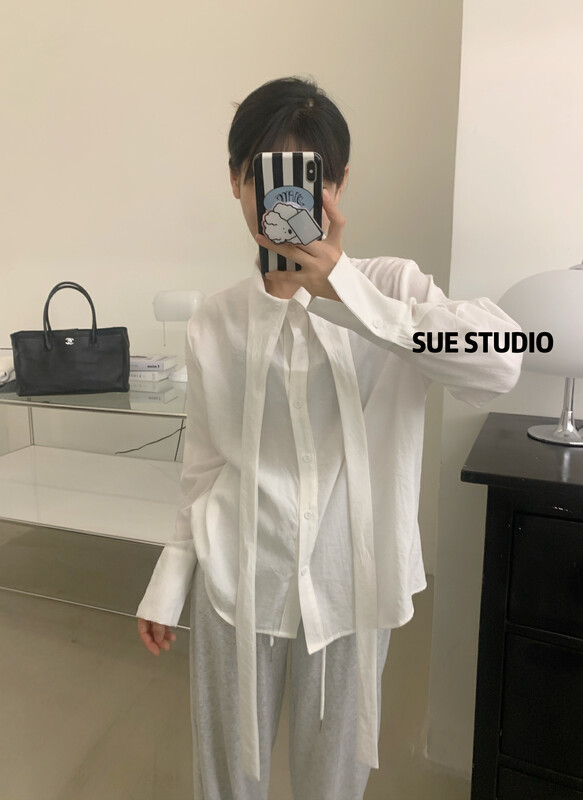 New in autumn! [SUE STUDIO] Korean version of simple loose shirt 22336# ZJY