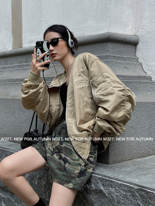 【W327.】Early autumn custom fabric baseball jacket (embroidered letters) 93189# CQW