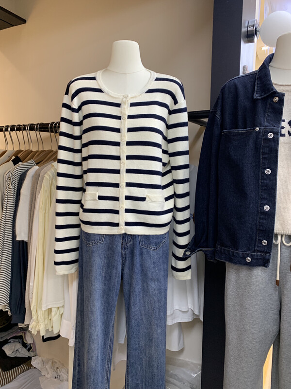 【LOVELY/SHMILY】Korean version all-match striped sweater knitted sweater HM0039